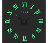 KEYESMINER 3D Roman Wall Clock Luminous Simple Mute DIY Stereo Digital Wall Clock Living Room Bedroom Digital Wall Sticker Clock Wall Decor