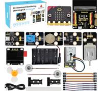 KEYESTUDIO Micro:bit Basic Starter Kit for Environment Monitoring w/OLDE Display, PM2.5 PM2.5 Dust, Rain, UV Sensor, Atomization Module, Fan Module, Makecode and MicroPyhon Project for STEM Education