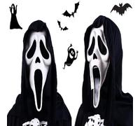 KEYET 2PCS Halloween Ghost Face Mask,Halloween Horror Mask,Funny Adult Scream Mask,Party Horror Full Head Mask Halloween Ghost Face One Piece Mask for Halloween,Party,Haunted Houses Decoration