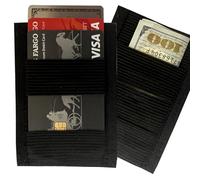 Keyfit Tools OpenAir Designer Brand Slim Wallet (Black) OpenAir Slimmest Men's Cash Money Holder With Double Sided Elastic Band Clip Slot Non Magnetic Non Metallic RFID Blocker Stealth Black No Logo