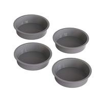 KEYFIVE Silicone 5 inch Cake Tins for Baking, 4Pcs Small Cake Tin 5inch for Air Fryer, 14cm Silicone Baking Moulds for Mini Cakes, Pudding, Dessert