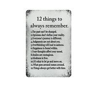 KEYGAMER 12 Things to Always Remember Metal Tin Sign, Vintage Plaque Poster Garage Bar Home Wall Decor 8 X 12 Inches