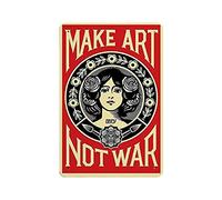 KEYGAMER Make Art Not War Metal Tin Sign, Vintage Plaque Poster Garage Bar Home Wall Decor 8 X 12 Inches