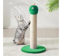 Keygarzone 22" Cat Scratching Post, Sisal Cat Scratcher with Interactive Hanging Toy, Monster Scratch Pole for Indoor Cats, Cute Cat Scratch Post for Kittens & Large Cats, Green