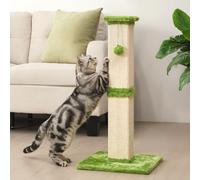 Keygarzone 32”Cat Scratching Post, Sisal Cat Scratcher with Hanging Ball Toy, Tall Scratch Pole for Indoor Cats, Cat Scratch Post for Kittens & Large Cats, Green