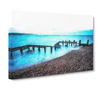 Keyhaven Beach In Hampshire Canvas Print | Gallery Wrapped 30mm Frame Wall Art | 24x16 inches | Ready to Hang | Coastal Seascape Picture | Living Room Bedroom Lounge Office