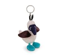 Keyholder blue-footed booby Sula 10cm beige - Soft toy companion cuddly animal pendant with metal ring to hang on keys, cord, bag, and more