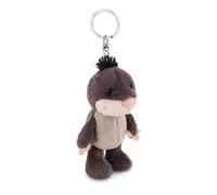 NICI Keyholder mole 10cm grey - Soft toy companion cuddly animal pendant with metal ring to hang on keys, cord, bag, and more