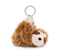 NICI Keyholder sloth Slobby 10cm brown - Soft toy companion cuddly animal pendant with metal ring to hang on keys, cord, bag, and more