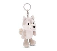 NICI Keyholder wolf Winny 10cm grey - Soft toy companion cuddly animal pendant with metal ring to hang on keys, cord, bag, and more