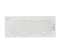 Keyhole 12 Jet Chrome V-Tec Single Ended Whirlpool Shower Bath | White | Acrylic | 1700mm x 700mm