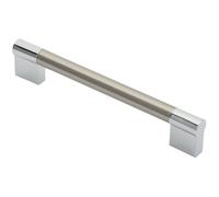 Keyhole Bar Pull Handle 172 x 14mm 160mm Fixing Centres Satin Nickel & Chrome