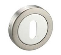 keyhole escutcheon - twin finish polished chrome / satin chrome from e-hardware