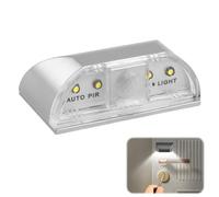 Keyhole Light for Doors Key Light Wireless Infrared PIR Motion Sensor Battery-Powered 4 Bright LEDs Auto On/Off Adhesive Installation for Front Door Outdoor Indoor Hallway Closet & Drawers, Silver