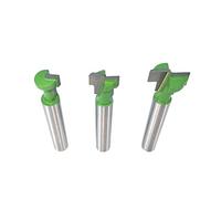 Keyhole Router Bits Set 6.35mm Shank 5/16 3/8 1/2 Inch Blade Diameter Wood Hex Bolt T-Track Slotting Milling Cutters Set Green