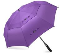 KEYHOT Golf Umbrella Windproof and Rainproof 62 Inch, Large Golf Umbrellas Double Canopy Stronge Unbreakable Heavy Duty for Men Women(Burgundy)