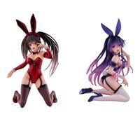 Keyhvao 17CM Kneeling Position Bunny Girl Tokisaki Kurumi,Yatogami Tohka Figure Date A Live Anime Figures PVC Material Gifts for Fans and Friend (2Pcs)