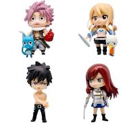 Keyhvao 4Pcs Fairy Tail Anime Figure Natsu Dragneel,Gurei Soruju,Lucy Heartfilia,Erza Scarlet Figures Decoration PVC Material Gifts for Fans and Friend