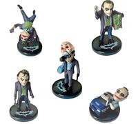 Keyhvao 5Pcs Joker Action Figurine Heath Ledger Figurine Jokers Model Figure Anime Statuary Cool Car Decoration PVC Material Gifts for Fans and Friend