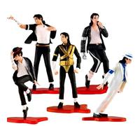 Keyhvao 5Pcs Michael Jackson 11CM Model Figurine Standing Position Statues Moonwalk Figures Cool Decoration PVC Material Gifts for Fans,Unisex