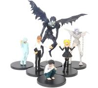 Keyhvao 6Pcs Death Note Anime Figure Light Yagami,L,Ryuuku Figures Cool Model Statue Car Decoration PVC Material Gifts for Fans and Friend