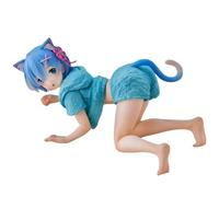 Keyhvao 7CM REM,RAM Figure Cat Styling Re:0 Anime Figurine Anime Remu,Ramu Figures Cute Car Decoration PVC Material Gifts for Fans and Friend (REM)
