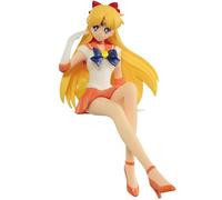 Keyhvao Anime Figure 13CM Model Statues Tsukino Usagi,Sailor Mercury,Mars,Venus,Jupiter Sitting Position Figures Cute Decoration PVC Material Gifts for Fans,Unisex (Sailor Venus)