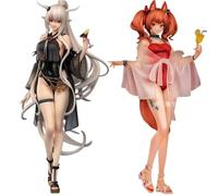 Keyhvao Arknights Game Figures 17CM Swimsuit Model Statue Angelina Ajimu,Shining Figure PVC Material Desktop Decoration Gifts for Fans and Friend (2Pcs)