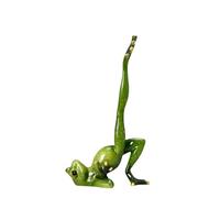 Keyhvao Frog Model Statue Decoration Green Yoga Shape Resin Funny Decorations Figurine Decorate For Living Room, Bedroom，Desktop (Yoga Frog - One Leg Bridge Pose)