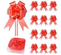 KEYIDO 20 Pack Large Red Pull Bows for Gift Wrapping, Big Gift Wrapping Bows for Presents, Hampers, Bouquet Boxes, Floristry, Birthday, Valentine's Day, Wedding Decoration(Red Bow)