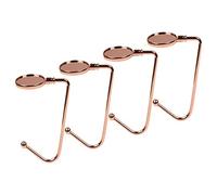 KEYIDO 4 Pack Christmas Stocking Holders for Fireplace Stocking Hooks Hangers for Fireplace Mantle with Anti Skid Safety Hang Grip for Xmas Party Decoration Rose Gold
