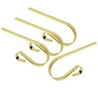 KEYIDO Christmas Stocking Holder, 4 Pack Christmas Stocking Holders for Fireplace Mantle, Gold Xmas Stockings Hanger Hooks Mantle Clips for Christmas Party Decoration