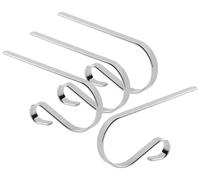 KEYIDO Christmas Stocking Holder, 4 Pack Christmas Stocking Holders for Fireplace Mantle, Silver Xmas Stockings Hanger Hooks Mantle Clips for Christmas Party Decoration