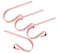 KEYIDO Christmas Stocking Holders Hangers Christmas Stocking Hooks for Fireplace Mantle Metal Xmas Stockings & Holders for Hanging Rose Gold Pack of 4