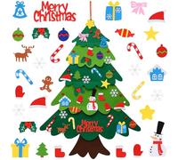 KEYIDO Felt Christmas Tree for Toddlers and Kids 3.2FT Velcro Xmas Tree with 32Pcs Detachable Stick on DIY Christmas Decorations and 6Pcs Ornaments of Which are Replaceable