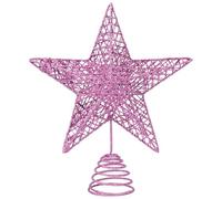 KEYIDO Pink Tree Star Christmas Tree Topper Metal Blush Pink Christmas Tree Star Topper for Xmas Tree Topper Ornaments Christmas Home Decoration H 20cm/8Inch W 25cm/10Inch
