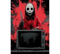 KEYIFA 5D DIY Ghost with Knife Diamond Painting Kits for Adults, Full Drill Canvas Photo Diamond Art, Skull Crystal Art Diamond Painting Craft Kits for Beginners, Home Wall Decor 30x40cm