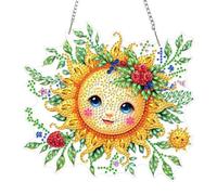 KEYIFA Diamond Art Kit for Erwachsene, Sunflower Smile DIY Hanging Diamond Painting Crystal, Acrylic Gem Art Board, Diamantmalerei Anhänger, Hanging Ornaments Kit for Home Decor