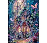 KEYIFA Diamond Painting Kits for Adults, 5D DIY Diamond Art Painting Full Drill Magic Wonderland House, Gem Crystal Art Pictures, Home Wall Decor 30x40cm