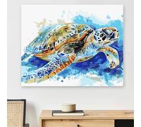 KEYIFA Paint by Numbers for Adults, Painting by Number Canvas Kits with Acrylic Paint Brushes, DIY Sea Turtle Craft Oil Painting Art Kits for Adults, Home Wall Decor 50x40CM