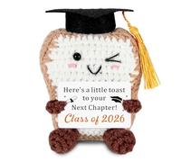 Keyitulo Funny Toast Crochet Doll for Senior High School College Student, Class of 2026 Senior 2026, 2026 Gradaution Gifts for Him Her, Handmade Congratulations Plush for High School, College, Nurse