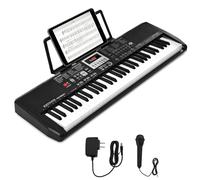 KEYIVOX 61-Key Electronic Keyboard Piano for Beginners with 200 Tones & Rhythms, Microphone, Learning Features, and Piano Note Stickers