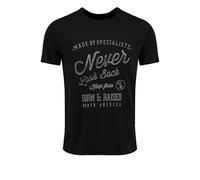 KEYLARGO Men's Klnever Look Back Round T-Shirt, Jet Black (1124), XXL