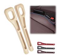 KEYLEON 2 Pcs Vehicle Mounted Gap Leak Proof Filling Strip for VW Touran Cross Typ 1T/GP ab Bj. 2007-2010, Car Seat Gap Filler Organiser Auto Seat Gap Plug Storage,Beige