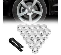 KEYLEON 20 Pcs Wheel Nut Covers for Ford Transit Custom - (2013-2019), Car Wheel Bolt Caps Locking Wheel Nut Removal Tool Wheel Nut Protectors,19mm-Silver