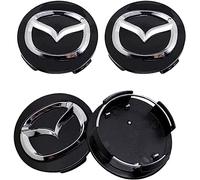 KEYLEON 4 Pcs Auto Logo Wheel Center Cover for Mazda Axela CX-3 CX-5 CX-7 CX-8 CX-9 MX-5 Mazda 6 Mazda 3 56mm, Emblem Badge Covers Car Hub Centre Caps Wheel Center Hub Caps Rim,Black