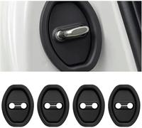 KEYLEON 4 Pcs Car Door Lock Protectors for Ford Focus MK3 FL (2017-2020), Car Silicone Door Latch Protective Cover Car Door Lock Protective Pad,Black
