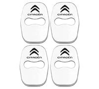 KEYLEON 4 Pcs Car Latch Protective Cover for Citroen C3 I Picasso 2013-2017, Car Stainless Steel Door Lock Cover Vehicle Door Lock Guard Stopper,Silver
