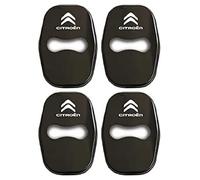 KEYLEON 4 Pcs Car Latch Protective Cover for Citroen C4 L Sedan 2012-2016, Car Stainless Steel Door Lock Cover Vehicle Door Lock Guard Stopper,Black