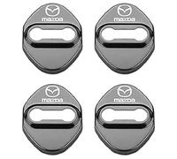 KEYLEON 4 Pcs Car Latch Protective Cover for Mazda 3 BP 2019-2023 2024, Car Stainless Steel Door Lock Cover Vehicle Door Lock Guard Stopper,Black